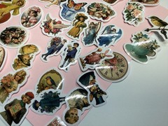 Victorian Style Valentine Stickers 50 Pieces