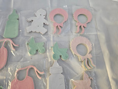 Baby Shower Craft Scrapbook Shapes Lot of 528 (22 pkgs of 24) Colorful Paper
