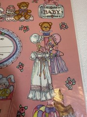 Vintage Frances Meyer Baby Stickers Jumbo Girls 8 1/2 x 11 Scrapbook USA Lot 2