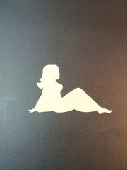 Vintage Stickers MUD FLAP GIRL Glossy Foil Vending Sticker VTG PVI Checkered 01