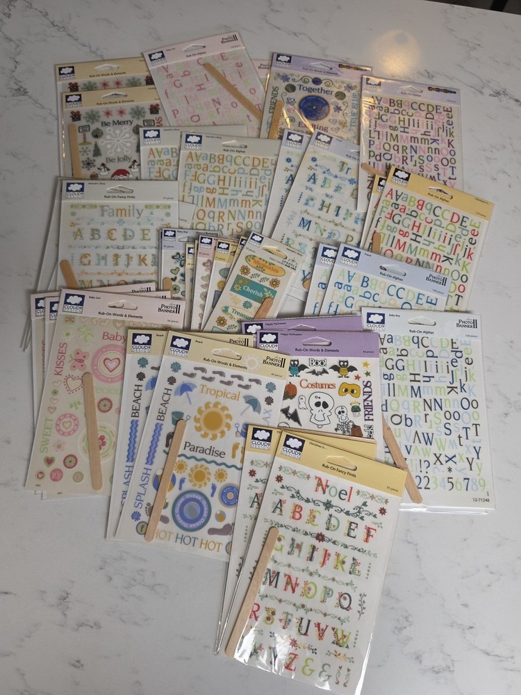 CLOUD 9 Design Scrapbooking Words & Elements Lot Of 40 NIP