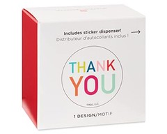 Thank You Stickers or Seals, Multi-Colored Text (500-Count) Rainbow Text