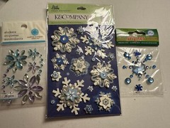 Lot Martha Stewart Christmas Winter Snowflakes Bling 3D scrapbooking stickers