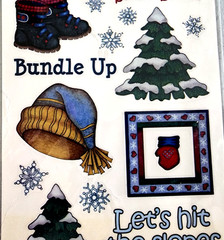 American Traditional Designs Winter Fun Clear Stickers 2005 Snowman NOS Card