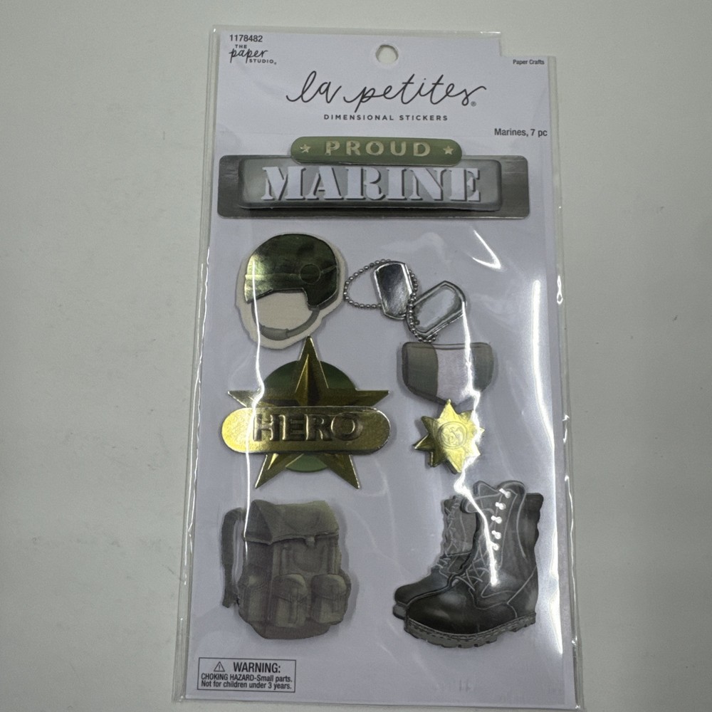 U.S MARINES Marine Corps Military Service Hero Uniform Tags Paper Studio Sticker