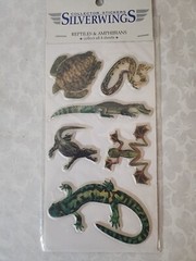 Vtg Sticker Educational Tool Lot Of 6 Dinosaurs and Amphibians – all unused