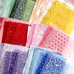 90 Sheets Sticker Scrapbook Paper Supplies for DIY Mix Mesh Fabric Scrapbooking