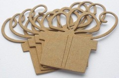 (4) FANCY GiFT – Present Birthday Christmas Chipboard Die Cuts – 3.5″ x 4 1/4″