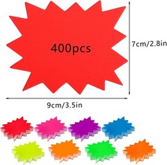 400 Neon Yard Sale Stickers – Eye-Catching Starburst Labels for Events