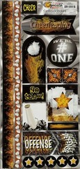 SPORTS Card-Stock Stickers(11 sheets)Scrappin’Sports•Golf •Cheerleading•Tennis•