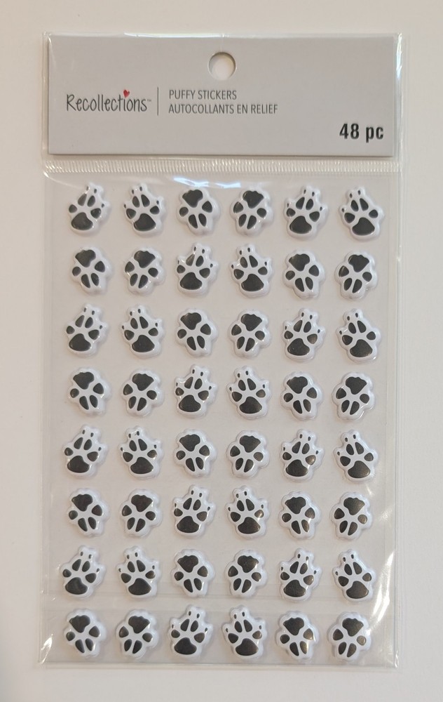 Puffy Paw Prints Dog Cat Pets Animals Scrapbooking Stickers by Recollections
