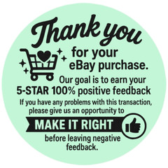 Thank You eBay Sticker – 2” Round Label for Buyers and Reviews sticker label