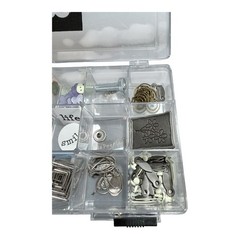 Making Memories Embellishment Lot Brad Bars Fasteners Charms Rhinestones