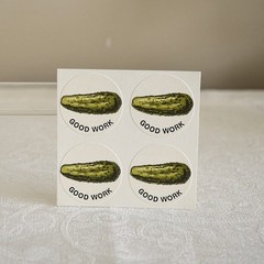 Vintage Scratch & Sniff 1977 CTP stickers MATTE PICKLE SHEET OF 4