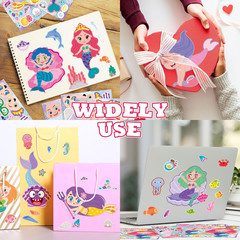 Mermaid Stickers 48 Sheets Make Your Own Face Stickers for Kids Toddlers Girls M