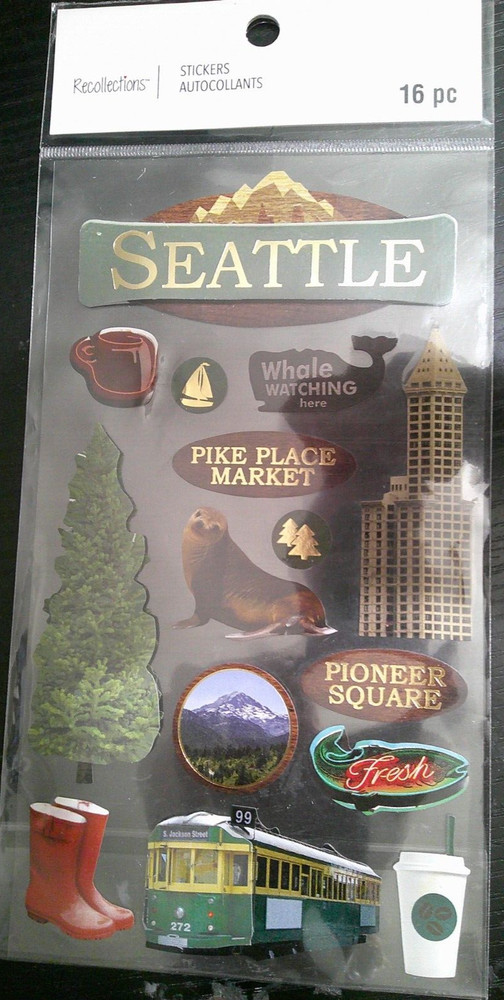NEW Recollections Dimensional scrapbooking craft Stickers SEATTLE WASHINGTON 16