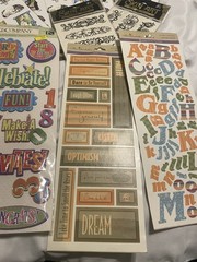 NEW LOT SCRAPBOOKING STICKERS , DIE CUTS , RUB ONS & TATTOOS. Roughly 40-50pcs