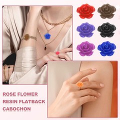 13mm Resin Rose Flatback Charms for 60 Pcs Cabochon Embellishment, Mixed Colors