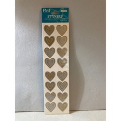 Frances Meyer FMI Metallic Hearts Stickers Gold Silver Swirl 2 Sheets TST 830