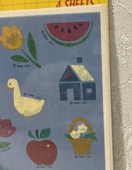 Vintage Hallmark Stickers Country Theme Heart Bunny Barn Goose 4 Sheets New