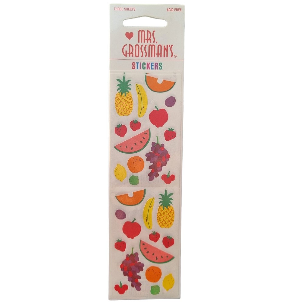 VTG New Grossman Stickers Fruit Sealed Pack 3 Three Sheets 1999 USA