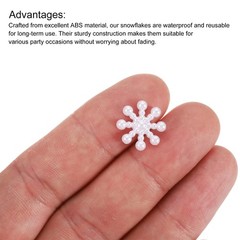 100 Pcs Tiny Glitter Christmas Snowflakes ABS Pearl-like Snowflake White Garland