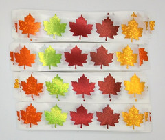 30 Fall Leaf Foil Stickers/Scrapbooking/Crafts/Journals/Diary/1 inch