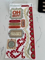 Cosmo Cricket Card Stock Sticker «Oh Boy!» All Boy Mischievous Wild Scrapbooking