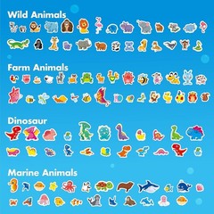 1300+ Stickers for Kids, 8 Sheets Cute Animal Stickers Bulk for Classroom Crafts