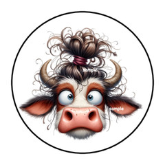 30 FUNNY COW ENVELOPE SEALS STICKERS LABELS TAGS 1.5″ ROUND CUTE FARM