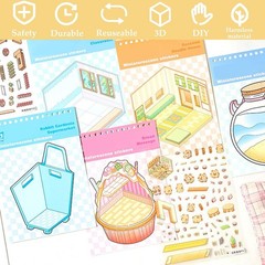 DIY 3D Cartoon Scene Stickers – 20 Sets Fun Craft Kit for Stress Relief & Gifts
