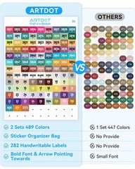 Label Stickers for Diamond Painting 2 Set 489 Colors Stickers Kits Accessories