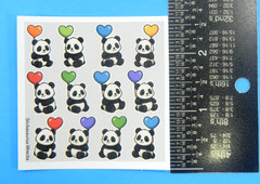 Pandas & Colorful Heart Balloons Mini Sticker Sheet