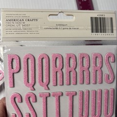American Craft Shoebox Pink Glitter Thicker Alphabet 103 Pc