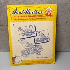 VTG MCM Transfer Pattern Hot Iron On Aunt Martha’s Birds Galore Animals Cute