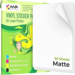 Laser Printer Vinyl Sticker Paper – 50 Waterproof Sheets