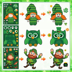 St.Patrick’s Day Stickers for Kids, 48pc Shamrock & Face Stickers, DIY Crafts fo