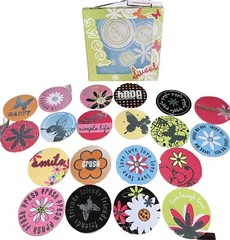Paper Crush 20 All Different Adhesive Disc Foil ￼￼Chipboard Accents «Sweet» ~NEW