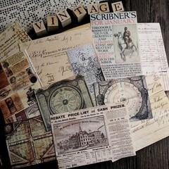 49pcs Vintage Junk Journal Mixed Textured Paper Scrapbooking Embellishments
