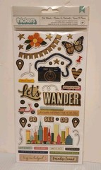 American Craft Thickers Alphabet Stickers Chipboard Gold Foil and Foam Phrases