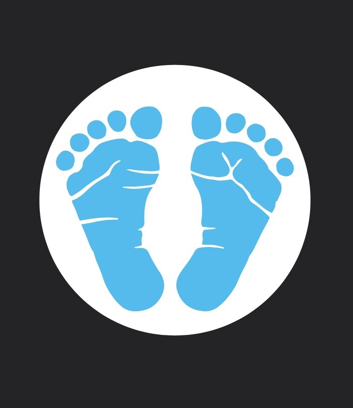 Blue Footprints Baby Shower ENVELOPE SEALS LABELS STICKERS 1.2″ ROUND Girl Boy