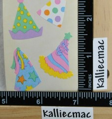 Mrs Grossman FUN PARTY HATS Stickers 1/2 Sheet BIRTHDAY CELEBRATIONS
