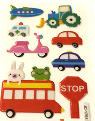 Plane UFO Stickers Planet Car Bus Tractor Scrapbook Card Craft Lot of 2 NEW READ