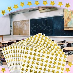 1000 PCS Gold Star Stickers, 1in Holographic Foil Rewards Stickers