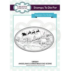 New Creative Expressions Rubber Stamp CHRISTMAS EVE Santa’s sleigh free USA ship