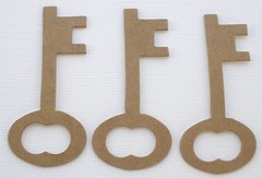 {6} *SMALL SKELETON KEYS* Bare Chipboard Die Cuts – 1 1/4″ x 2 5/8″