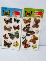 Vintage Butterfly Puffy Stickers Set of 2 Packs by Imperial Toy Corp 1980s BIN74