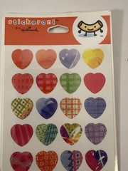 Hallmark Stickeroni Stickers Vintage Colorful Hearts 1 Sheet Made In USA