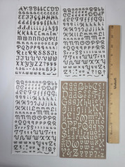 12 Alphabet Letters Rub On Sheets White Brown Black Fonts Scrapbooking Crafts