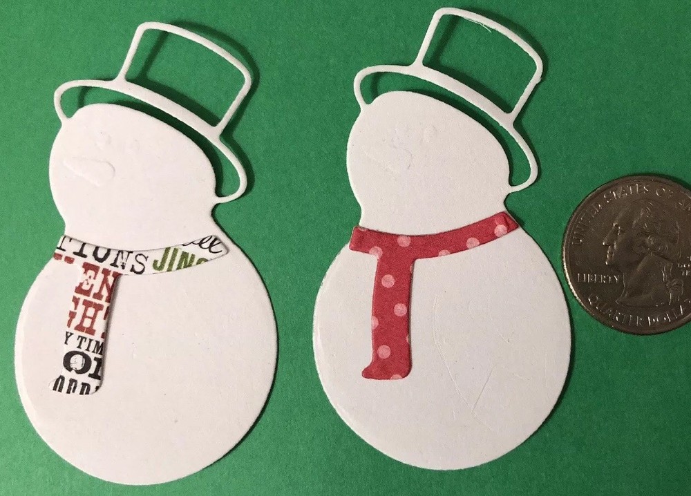 SIMPLE SNOWMAN Die-Cuts(12pc) Christmas•Top Hat•Scarf•Winter •Holiday•Cold•Snow•